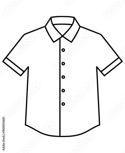polo shirt isolated on white,
Button-Down Shirt Illustration,
Minimalist Line Art Design