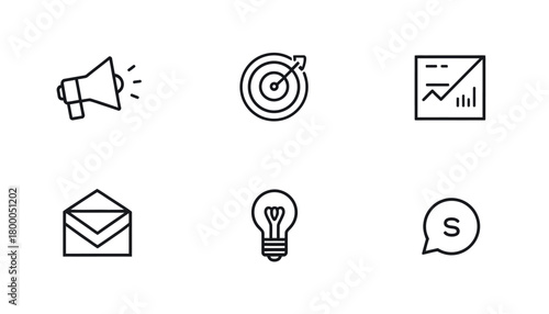 Marketing Strategy & Promotion Icon Set