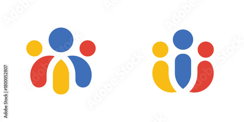 Teamwork Unity partnership Logo, A dual-meaning design combining multiple human figures to symbolize collaboration, partnership, and collective strength.