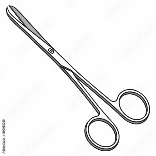 Illustration of a hemostatic forceps isolated on