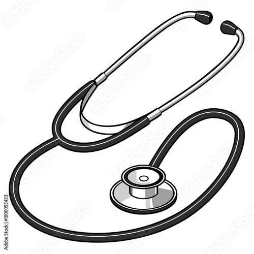 Illustration of a stethoscope isolated on