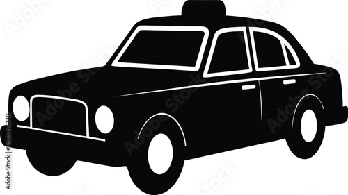 vector illustration of a taxi on isolated background