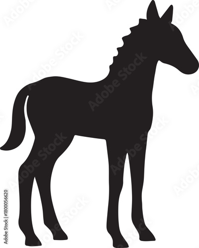 silhouette of a foal illustration on isolated background