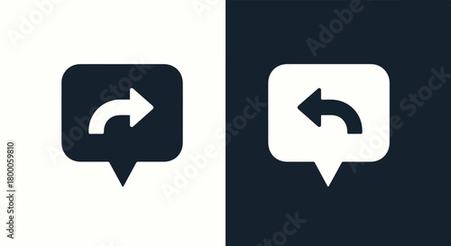 Forward and reply message bubble ui design - Blue icon vector - Vector icon symbol for website - Icon vector