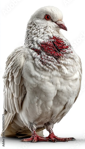 White dove on white background