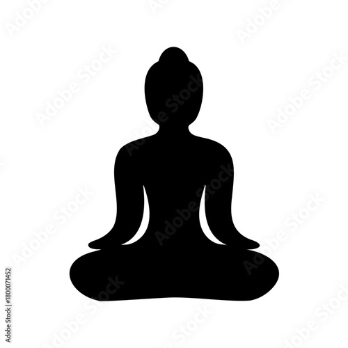 Silhouette of a person in lotus position representing zen, meditation and mindfulness