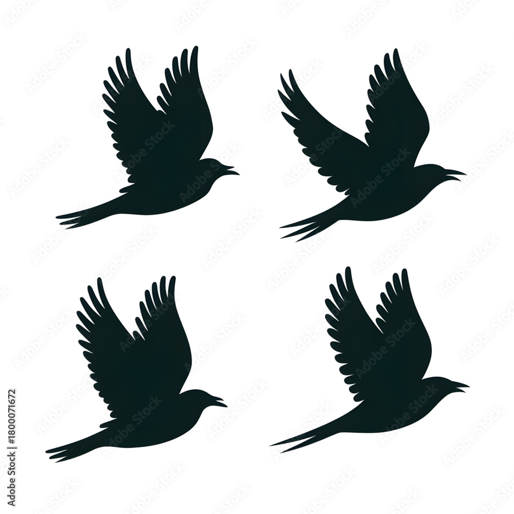 Obraz premium set of silhouettes of birds