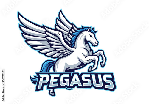 Majestic pegasus gaming logo with dynamic wings - Gaming logo - Gaming Mascot - esport mascot vector illustration