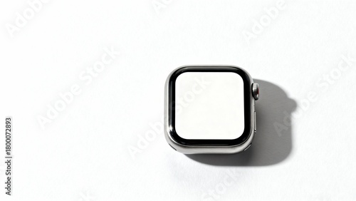 Modern Smartwatch with Blank Screen on White Background