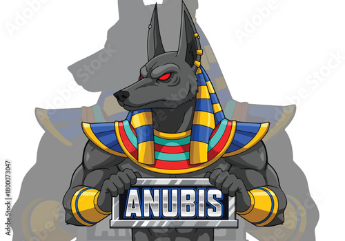 Anubis egyptian god gaming logo design art - Gaming logo - Gaming Mascot - esport mascot vector illustration