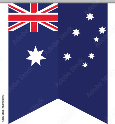 Australian flag banner with union jack and southern cross stars