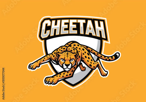 Dynamic cheetah logo for gaming and sports teams - Gaming logo - Gaming Mascot - esport mascot vector illustration