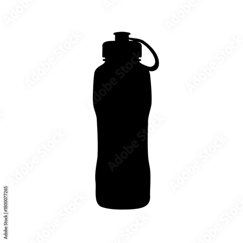 Silhouette of a reusable sports water bottle ideal for fitness activities