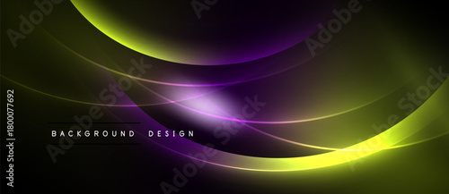 Abstract waves, vibrant colors blend. Yellow, purple, olive hues create dynamic visual effect. Modern design element for backgrounds.