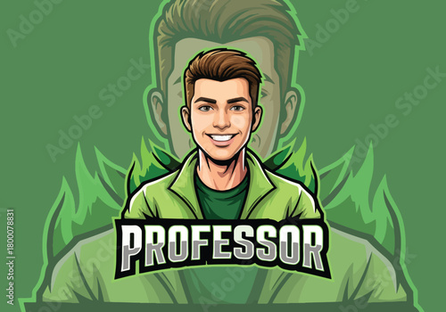 Gaming professor mascot logo design fun character art - Gaming logo - Gaming Mascot - esport mascot vector illustration