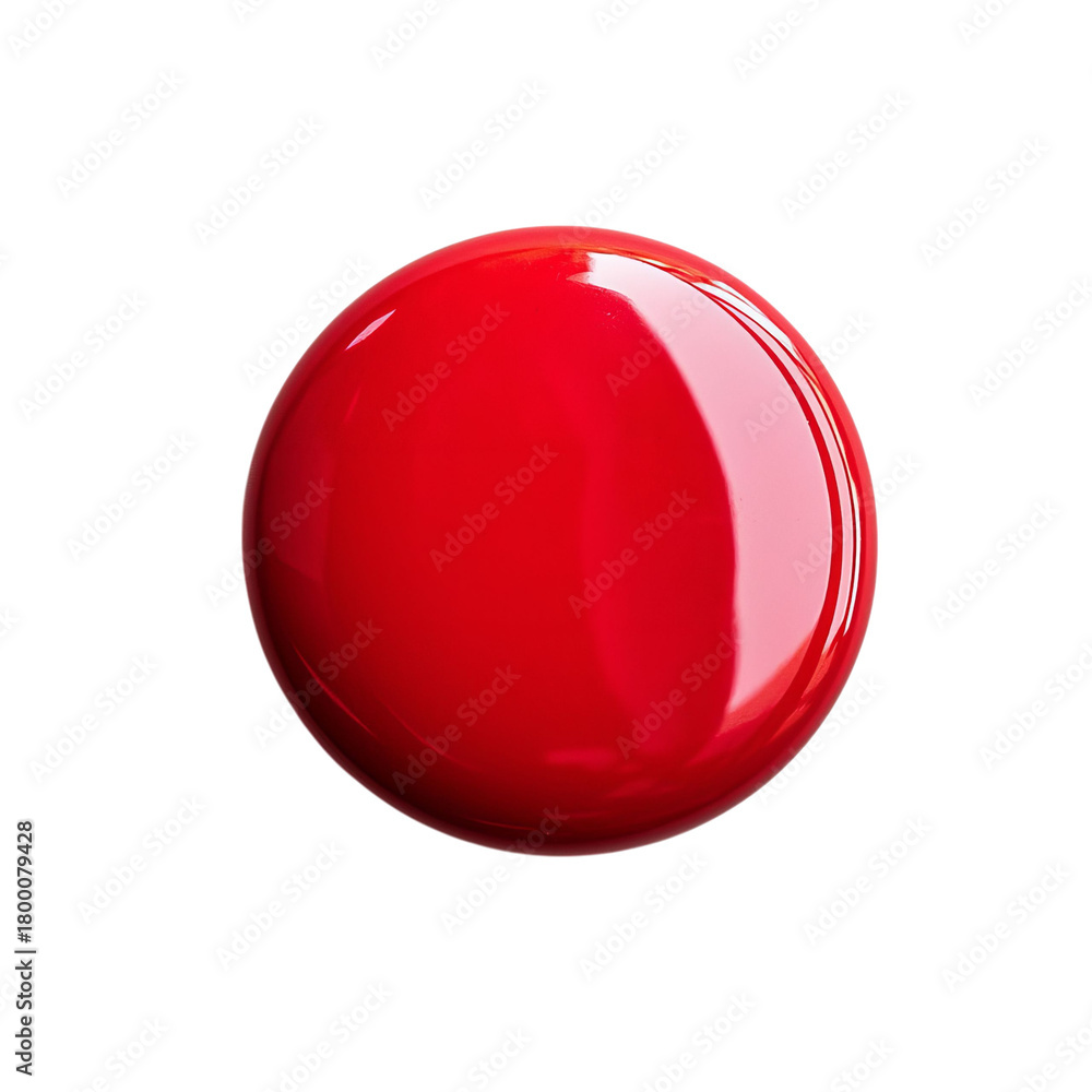 Obraz premium PNF of A shiny, vibrant red circular object against a clean black background.