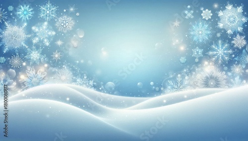 Ein weihnachtlicher Hintergrund mit Schnee und Schneeflocken in Blau und Weiß, PC