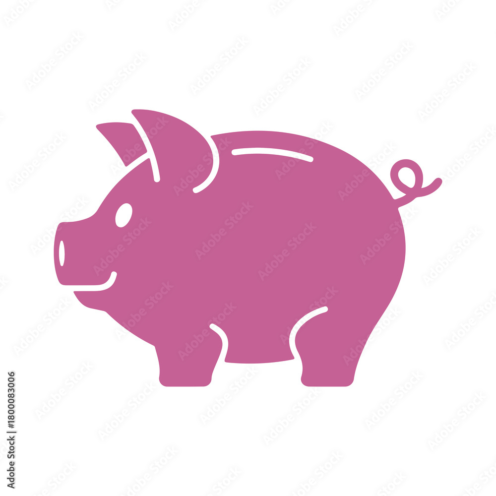 Fototapeta premium Pink piggy bank isolated on white background