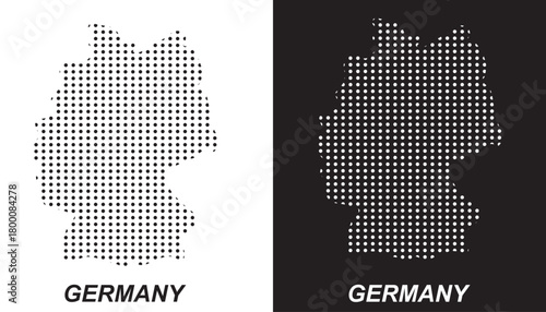 Photography Germany Dotted Map, Halftone Style Modern Digital Outline of German Country Vect