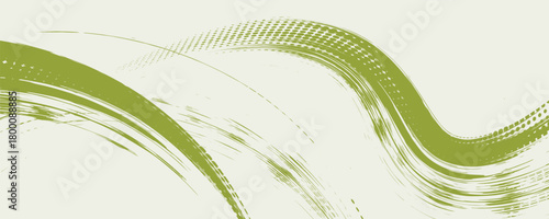 Green brush stroke texture, hand drawn abstract brushes background