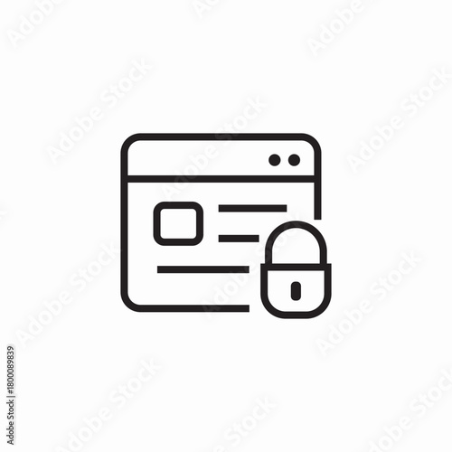 browser page lock icon sign vector