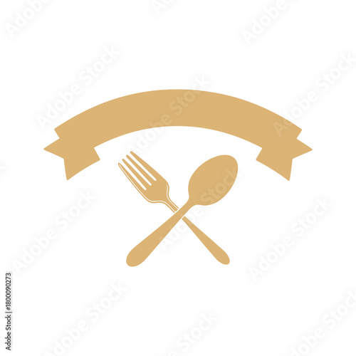  classic restaurant logo, crossed fork and spoon.