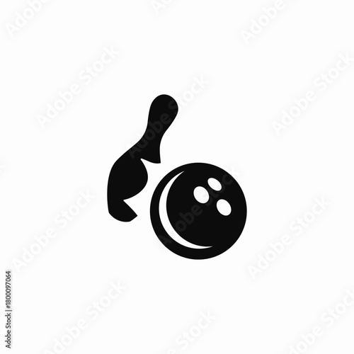 bowling attempt icon sign vector