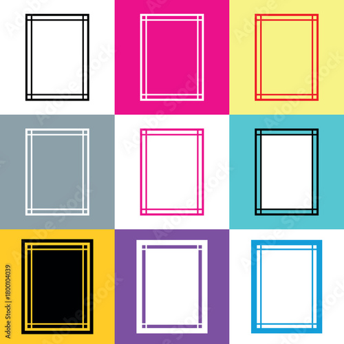 A simple frame. For decorating letters, photographs or congratulations. For decorating a diploma or certificate. An abstract, geometric, rectangular frame.