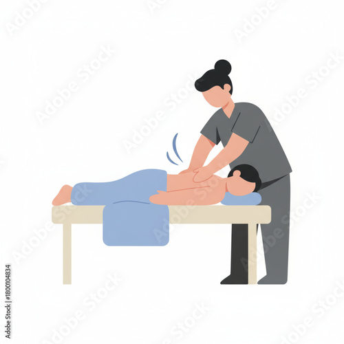 Physical Wellness and Physiotherapy Treatment Vector Illustration