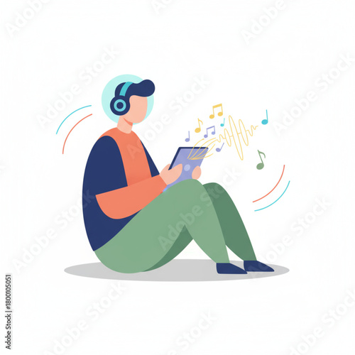 Emotional Wellness and Digital Detox Relaxation Activity Illustration