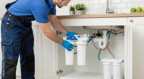 Plumber fitting under sink water filtration system