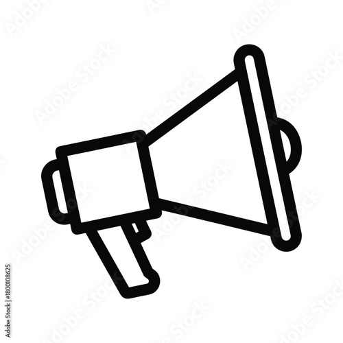 Outline of a megaphone or bullhorn, isolated on