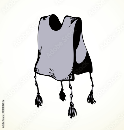 Vector drawing. Jewish clothing tzitzit