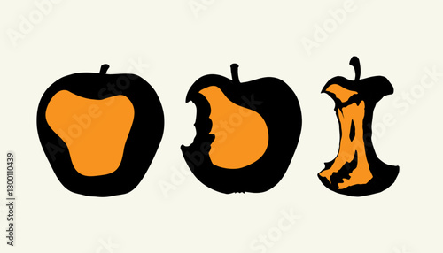 Stub from Apple. Vector drawing