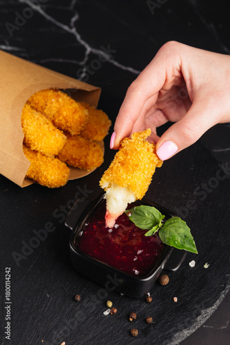 deep-fried snack with sauce