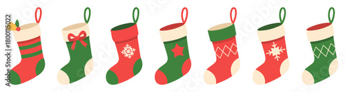 cute christmas stocking socks collection design