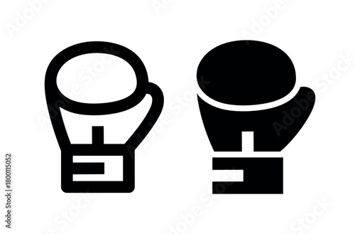 Boxing gloves icon. Part of a boxer's or fighter's equipment. Symbol of strength, punching, or a competitive match. A sporting attribute.