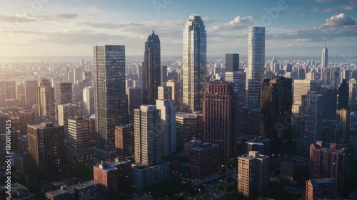 Wallpaper Mural Cityscape of modern skyscrapers during daytime sunlight Torontodigital.ca