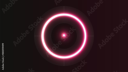 Vibrant pink glowing circle with a radiant central point effect
