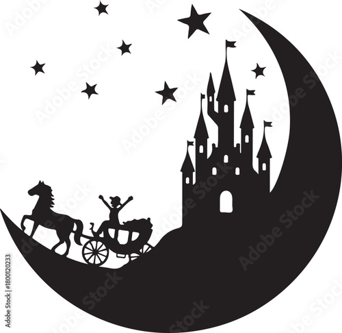 Cinderella carriage on the moon
