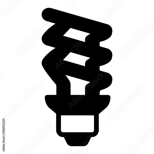 Fluorescent lightbulb solid icon, eco lamp concept. Vector graphics. Lamp sign on white background, style icon mobile or web design.