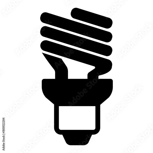 Fluorescent lightbulb solid icon, eco lamp concept. Vector graphics. Lamp sign on white background, style icon mobile or web design.