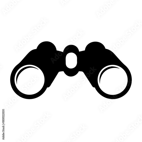 Black silhouette of binoculars isolated on