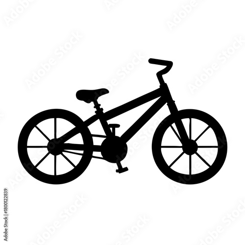 A black silhouette of a bmx bicycle, isolated on