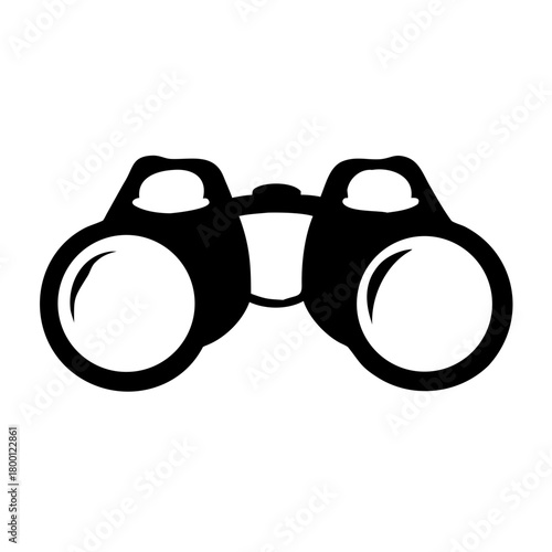 Black silhouette of binoculars isolated on