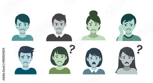 Portraits of People Exhibiting Various Negative Emotions