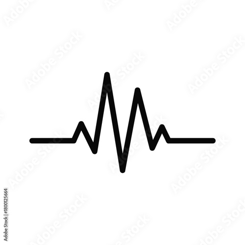 Electrocardiogram ecg line representing heart rhythm, isolated on