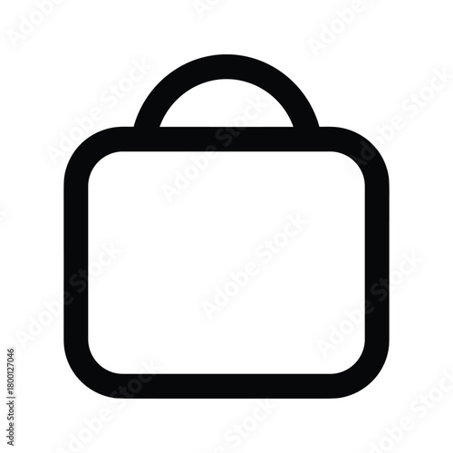 Simple black outline icon of a briefcase isolated on