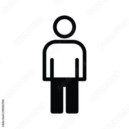 Single person icon representing a user or individual, isolated on
