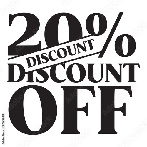 20% discount off promotional sale offer advertisement icon